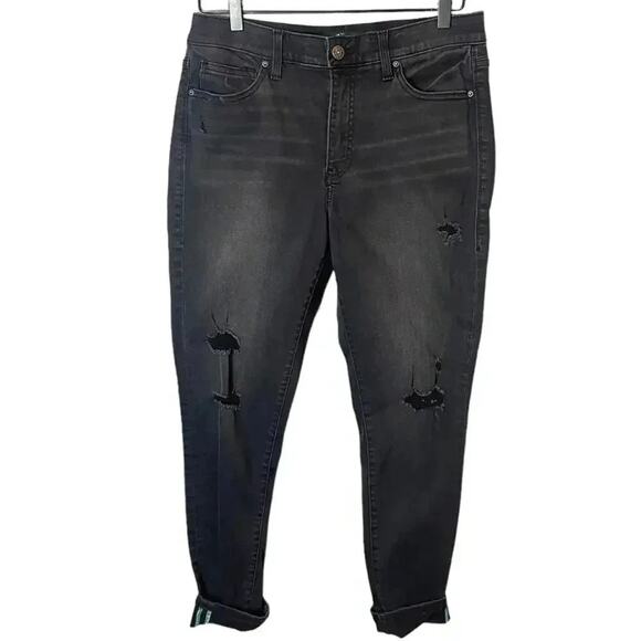 Lularoe Women’s Sz 30 Skinny Jeans Distressed Black Wash Stretch - Picture 1 of 6